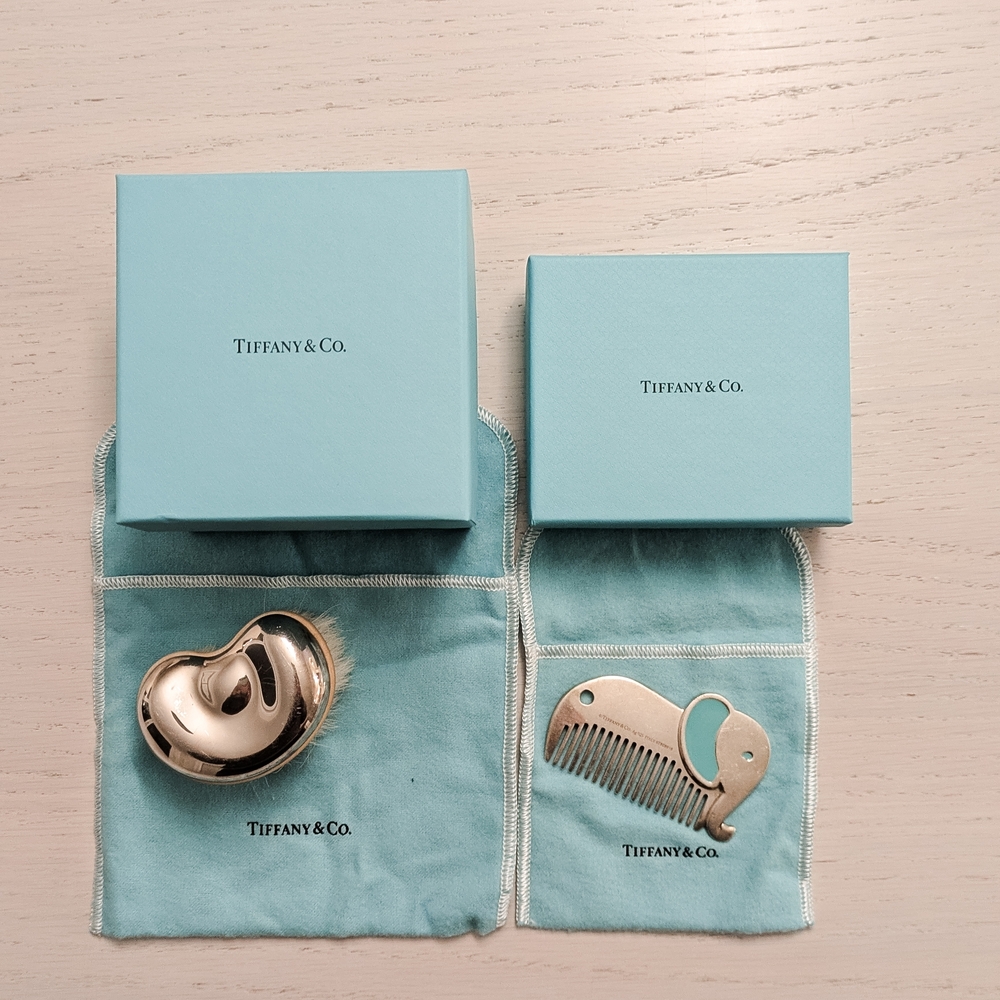 Tiffany & Co. Silver Bean Brush and Comb Set